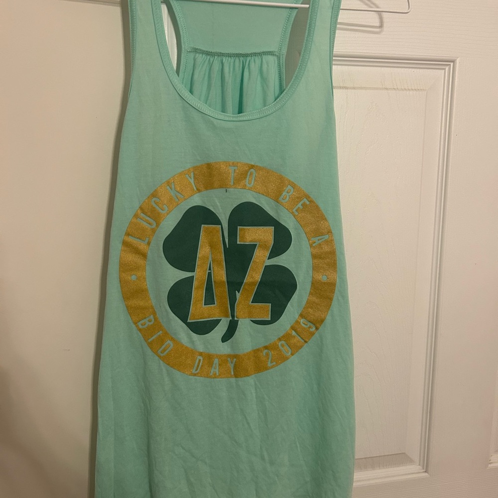 Bella Canvas Mint Green Tank Top with Gold Print